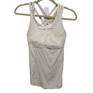 Lululemon White Crisscross Straps Tank Top